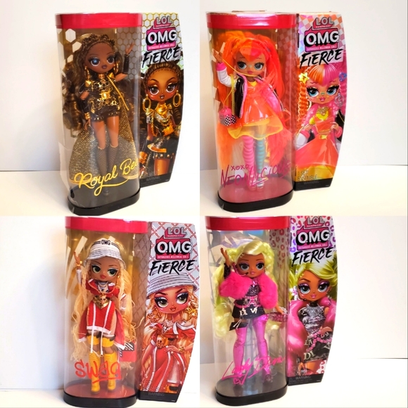 Pack 4 (four) LOL Surprise OMG Fierce Lady Diva Royal Bee Swag Neonlicious - Picture 2 of 8